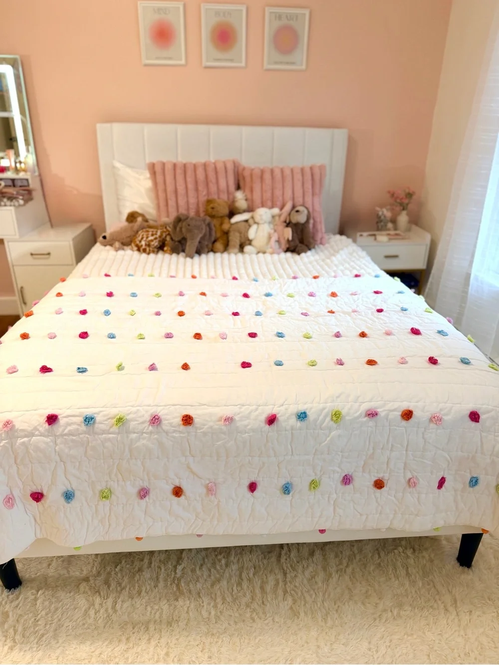 Pottery Barn Kids Bright Pom-Pom Twin Quilt